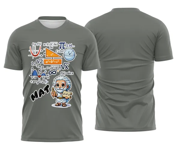 Arte pronta para camisa de matematica formulas e personagem formato CDR CorelDraw