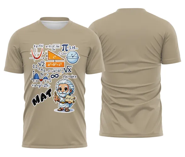Arte pronta para camisa de matematica formulas e personagem formato CDR CorelDraw