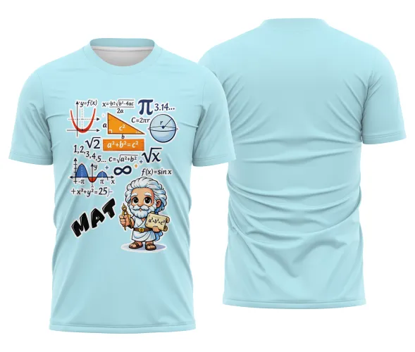 Arte pronta para camisa de matematica formulas e personagem formato CDR CorelDraw