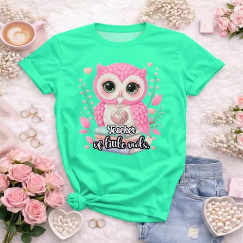 Arte pronta para camisa de pedagogia infantil coruja livros formato CDR CorelDraw com varias cores