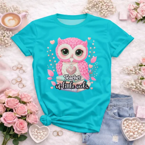 Arte pronta para camisa de pedagogia infantil coruja livros formato CDR CorelDraw com varias cores