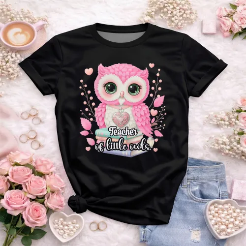 Arte pronta para camisa de pedagogia infantil coruja livros formato CDR CorelDraw com varias cores