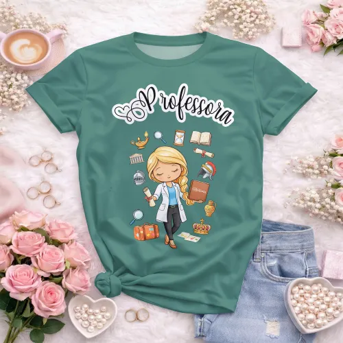 Arte pronta para camisa de professora de historia formato CDR CorelDraw com varias cores