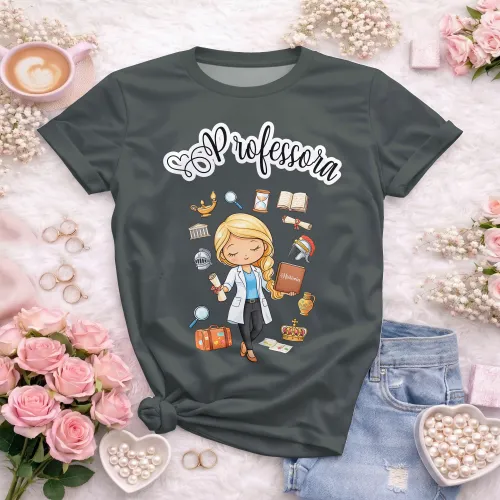Arte pronta para camisa de professora de historia formato CDR CorelDraw com varias cores
