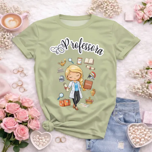 Arte pronta para camisa de professora de historia formato CDR CorelDraw com varias cores