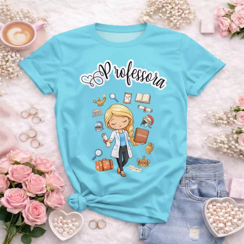 Arte pronta para camisa de professora de historia formato CDR CorelDraw com varias cores