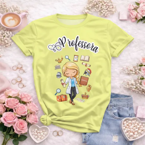 Arte pronta para camisa de professora de historia formato CDR CorelDraw com varias cores