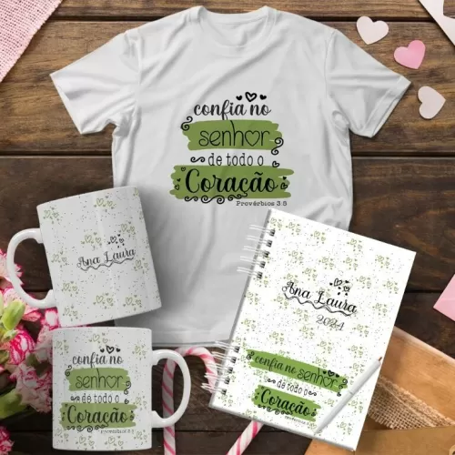 Arte Caneca | Agenda | Camiseta Versículos (Personalize Artes)