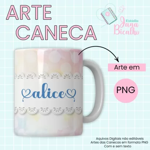 Arte Caneca Alfabeto Borboleta  (Jana Bicalho)