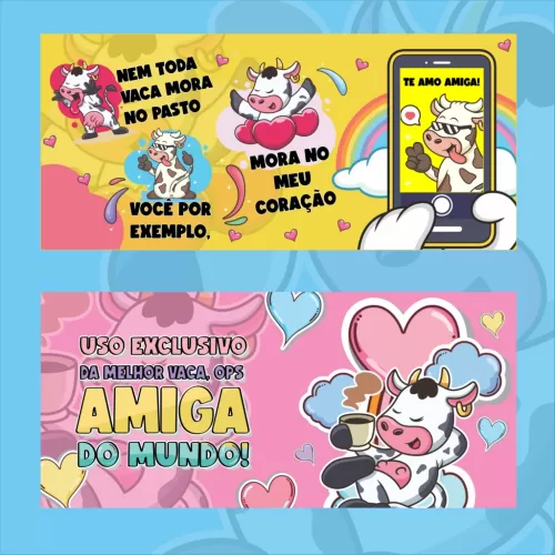 Arte Caneca - Sublimação - Amigas Vaquinha