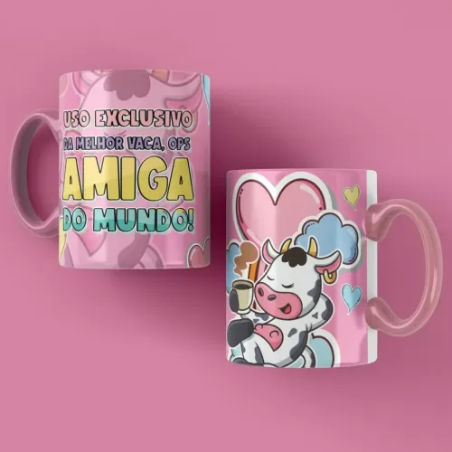 Arte Caneca - Sublimação - Amigas Vaquinha
