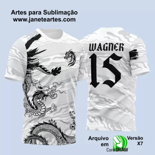 Arte Estampa Camisa Branca Interclasse - Jogos Internos - 2024 - Dragão