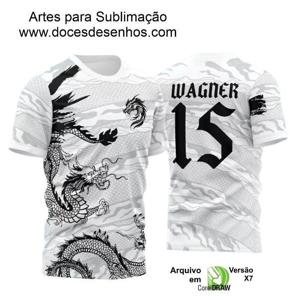 Arte Estampa Camisa Branca Interclasse - Jogos Internos - 2024 - Dragão