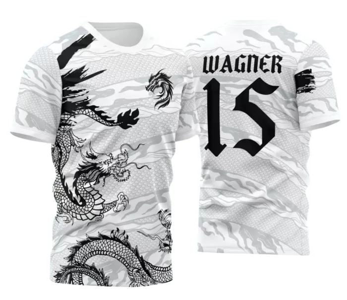 Arte Estampa Camisa Branca Interclasse - Jogos Internos - 2024 - Dragão