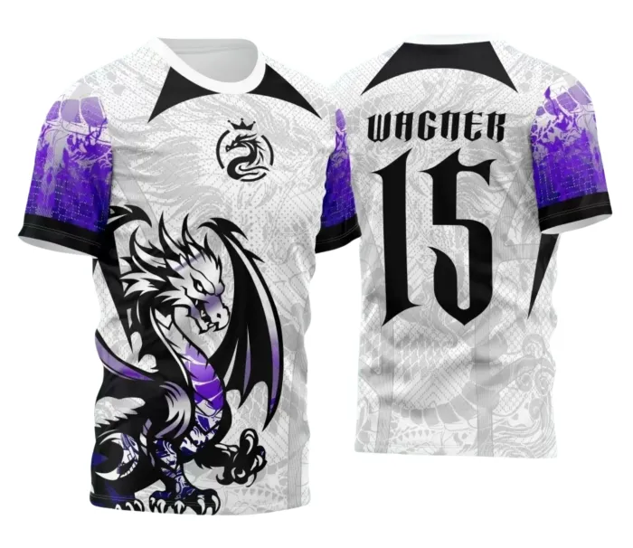 Arte Estampa Camisa Branca Interclasse - Jogos Internos - 2024 - Dragão