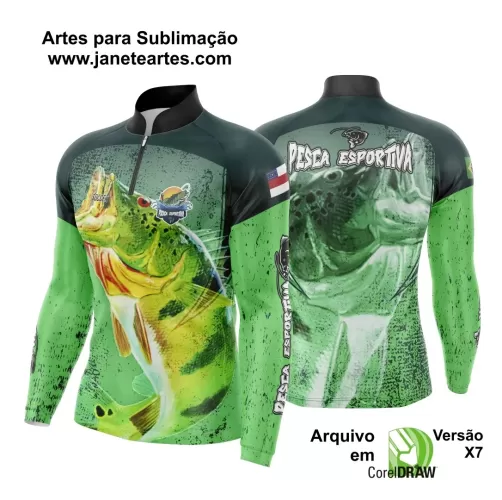 Arte Estampa Camisa De Pesca Esportiva Modelo 02