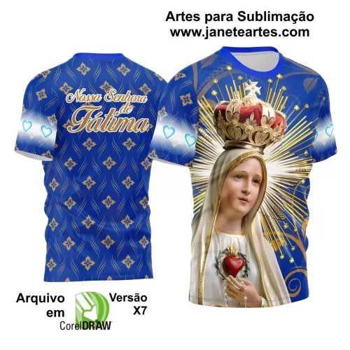 Arte Estampa Camisa Religião Nossa Senhora de Fátima 2024