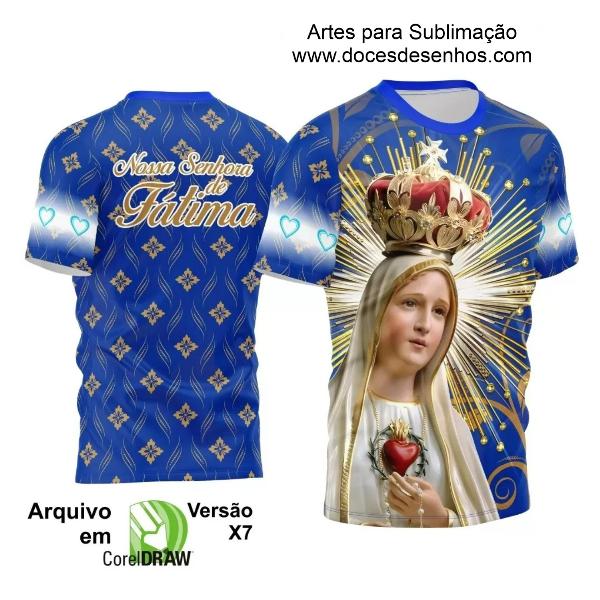 Arte Estampa Camisa Religião Nossa Senhora de Fátima 2024