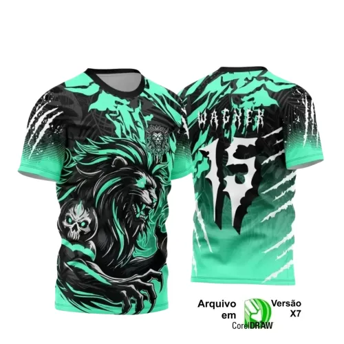 Arte Estampa Camiseta Escolar 2025: Tema Leão para Interclasse