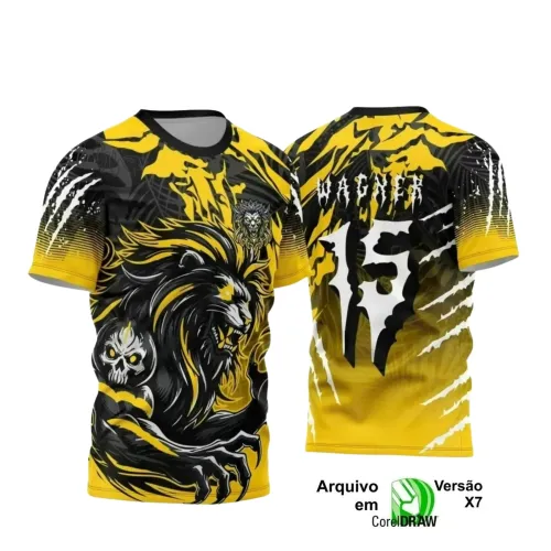 Arte Estampa Camiseta Escolar 2025: Tema Leão para Interclasse