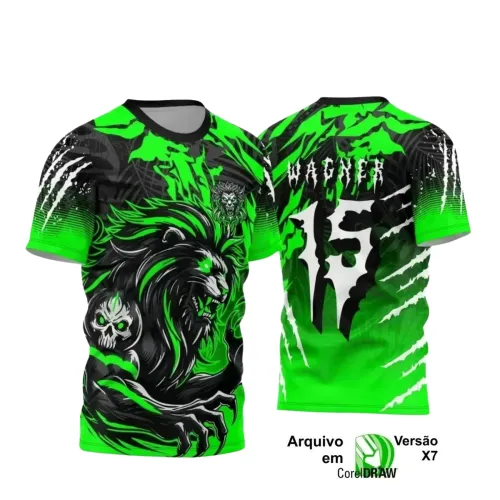 Arte Estampa Camiseta Escolar 2025: Tema Leão para Interclasse