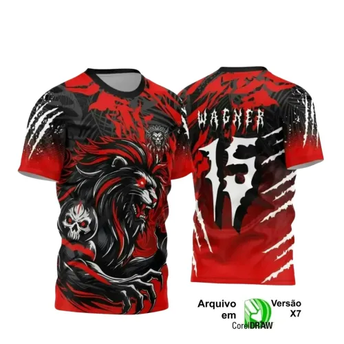 Arte Estampa Camiseta Escolar 2025: Tema Leão para Interclasse