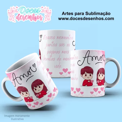 Arte Estampa Caneca Casal Fofo  - Dia dos Namorados 2024