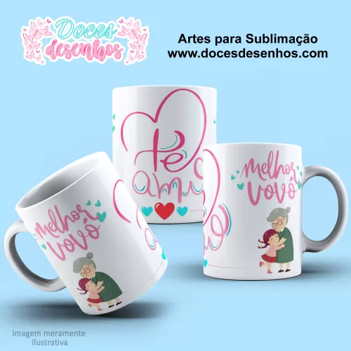 Arte Estampa Caneca Sublimação 2024 - Melhor Vovó