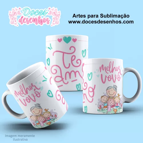 Arte Estampa Caneca Sublimação 2024 - Melhor Vovó