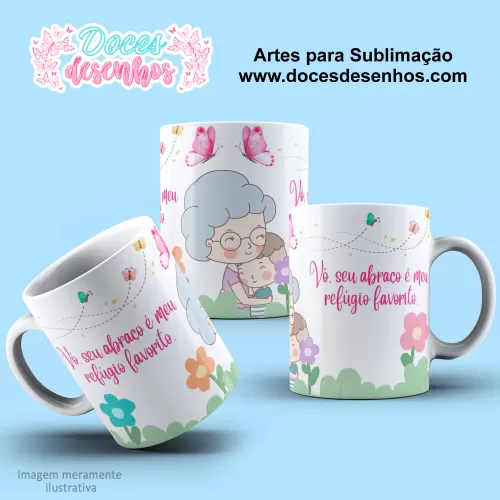 Arte Estampa Caneca Sublimação 2024 - Vó