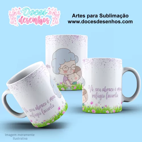 Arte Estampa Caneca Sublimação 2024  -  Vó