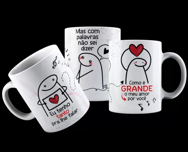 Arte Estampa Caneca Sublimação 4 Artes - Dia dos Namorados - Músicas