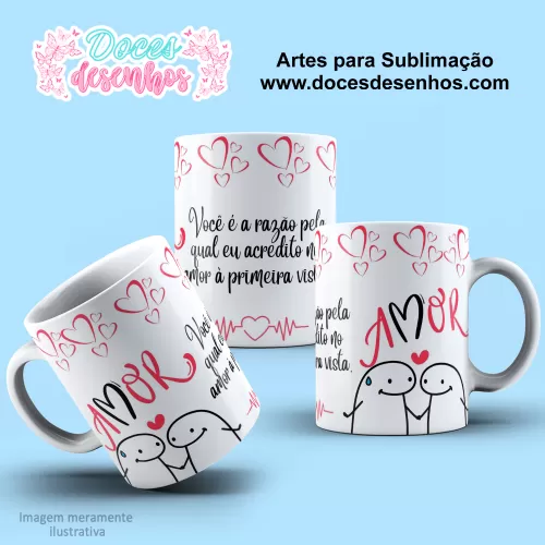 Arte Estampa Caneca Sublimação Amor - Flork Casal - Dia dos Namorados 2024