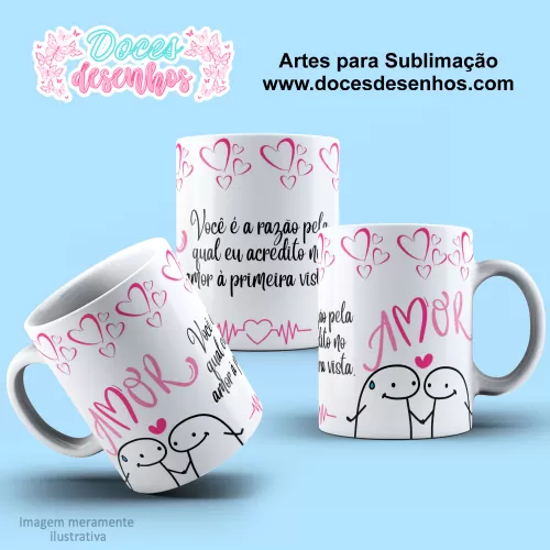 Arte Estampa Caneca Sublimação Amor - Flork Casal - Dia dos Namorados 2024