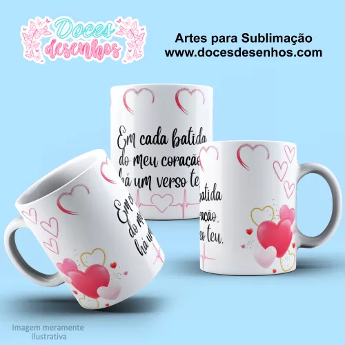 Arte Estampa Caneca Sublimação - Dia dos Namorados 2024 