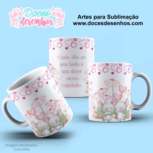 Arte Estampa Caneca Sublimação Namorados - Dia dos Namorados 2024