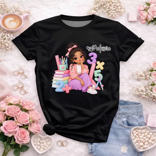 Arte Professora de Matemática em CDR, fonte inclusa e texto editável. Ideal para camisetas e Dia dos Professores 2026 e 2027.