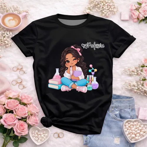 Arte Professora de Química em CDR com fonte inclusa e texto editável. Ideal para camisetas, professores e personalizados escolares 2026 e 2027.