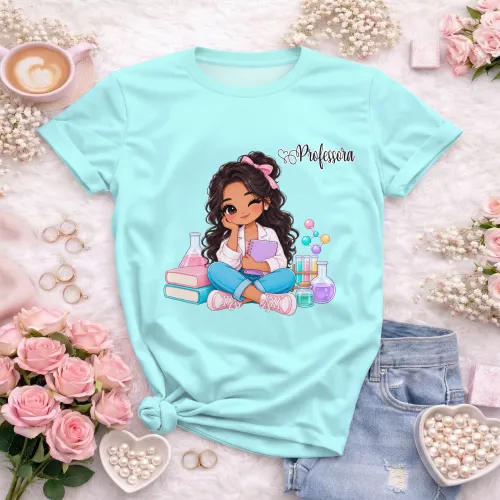 Arte Professora de Química em CDR com fonte inclusa e texto editável. Ideal para camisetas, professores e personalizados escolares 2026 e 2027.