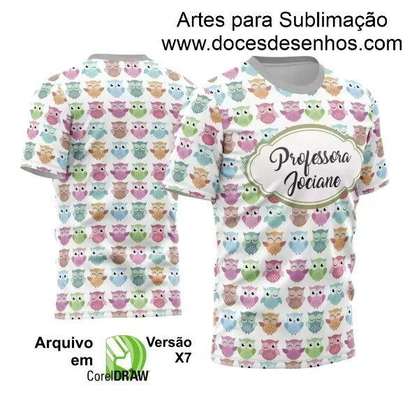 Arte Vetor Camisa Corujinha Fofas - Professora 2024