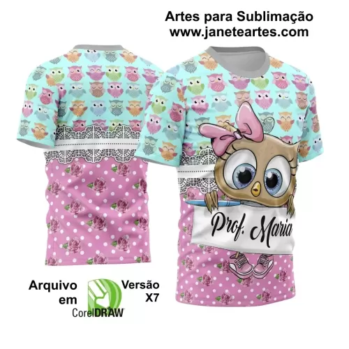 Arte Vetor Camisa Corujinha - Professora 