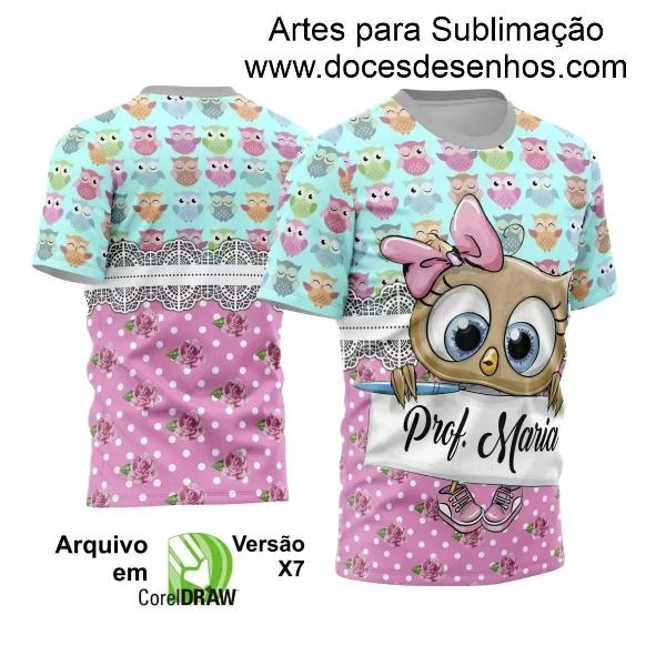 Arte Vetor Camisa Corujinha - Professora 