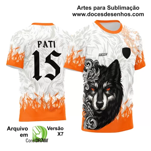 Arte Vetor Camisa Interclasse - Jogos Internos 2024 - Lobo Chamas Orange