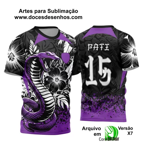 Arte Vetor Camisa Interclasse - Jogos Internos 2024 - Serpente Negra e Roxa