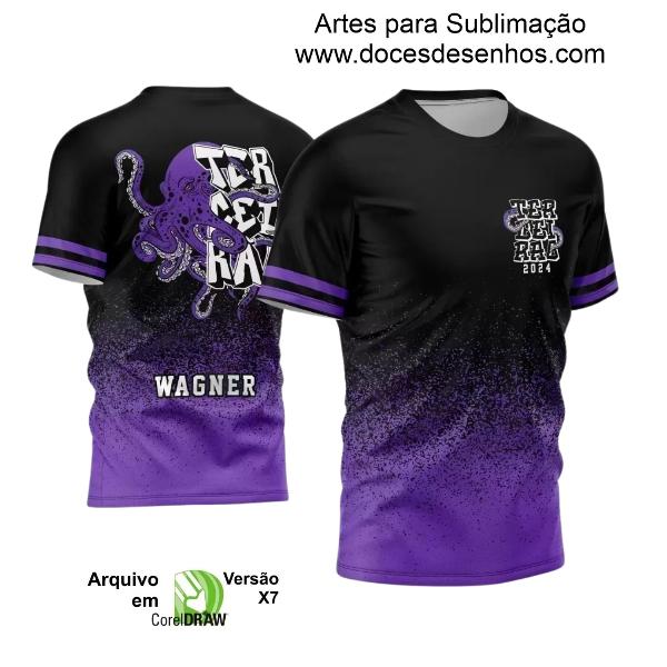 Arte Vetor Camisa Preta - Terceirão 2024 - Polvo Roxo