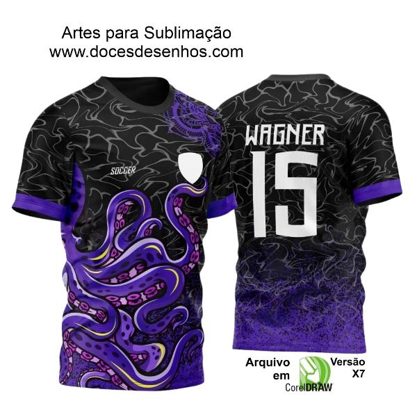 Arte Vetor Camisa Preta e Roxa  Interclasse Polvo - Jogos Internos 2024