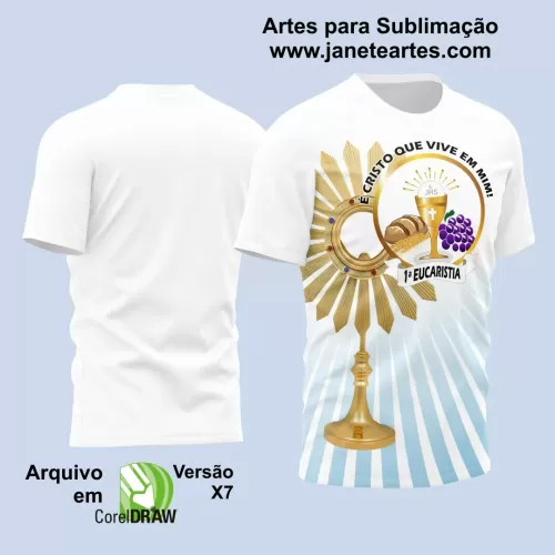 Arte Vetor Camisa Religião - Eucaristia Primeira Comunhão 2024