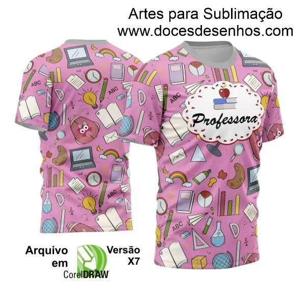 Arte Vetor Camisa Rosa - Professora 2024