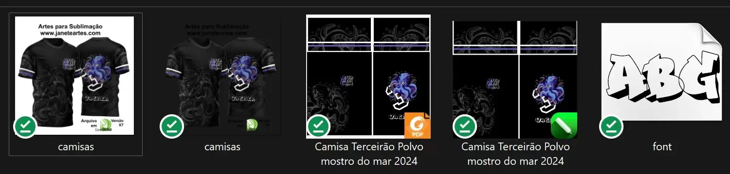 Arte Vetor Camisa Terceirão Polvo - Monstro do Mar 2024