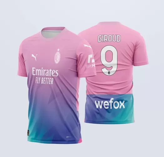 Arte Vetor Camisa Time AC Milan Terceira 2023-24 x7